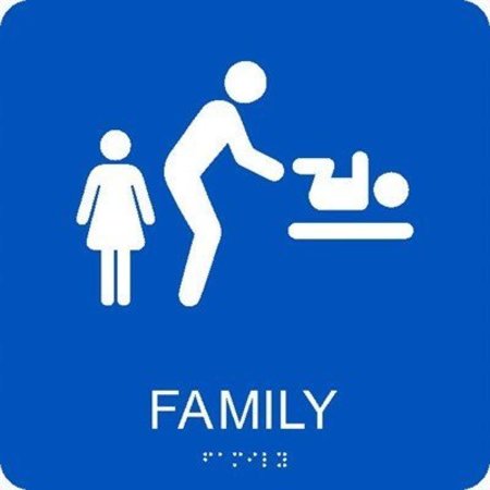 NMC Family Restroom Braille Ada Sign, ADA27BL ADA27BL
